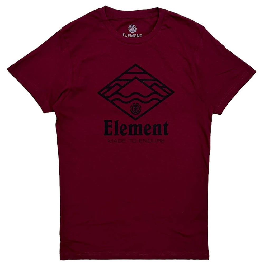 Element Skateboard Men's Made to Endure Logo Graphic Tee T-Shirt in Burgundy